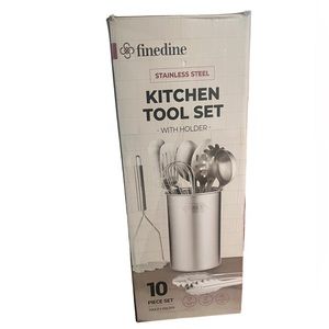 10 Piece Kitchen Utensil Set Nonstick & Heat Resistant Stainless Steel FineDine